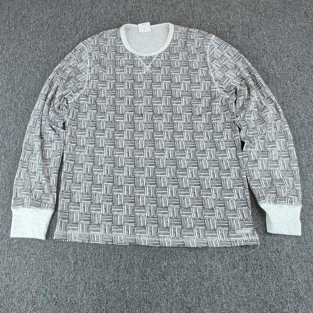 Calvin Klein Men XL Sleepwear Thermal All Over Print Waffle Knit Black White